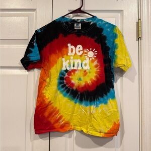 Kids Tie-Dye 'Be Kind' T-Shirt - Red, Yellow, Blue, Black